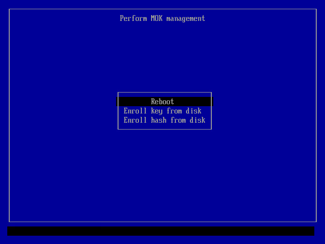 Perform MOK management