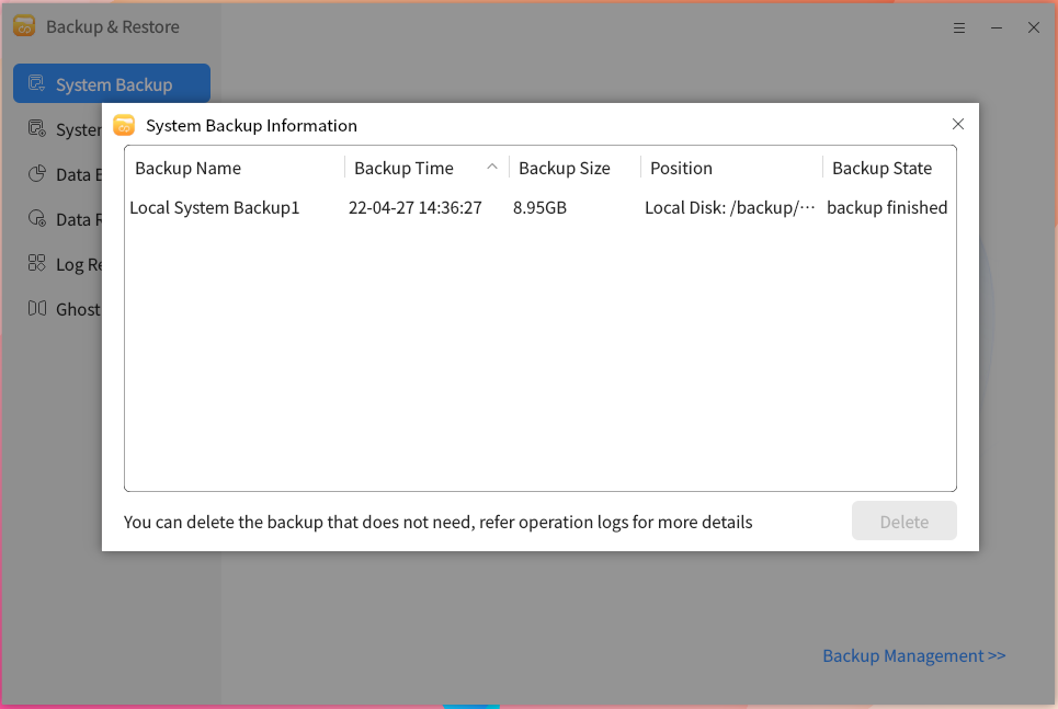 Fig 8 Backup Management -big