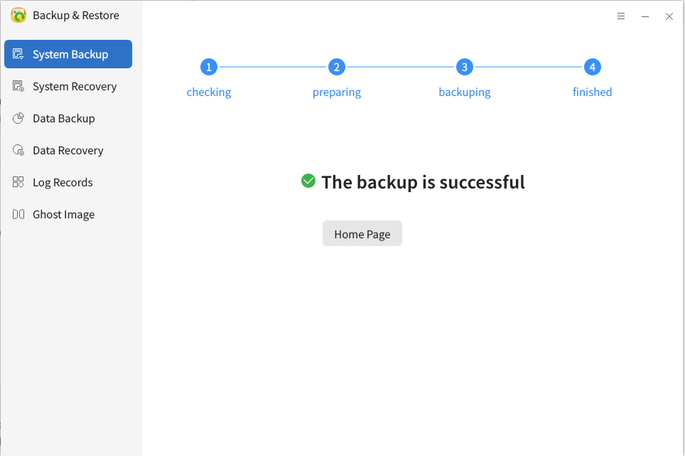 Fig 5-1 Backup Finish -big